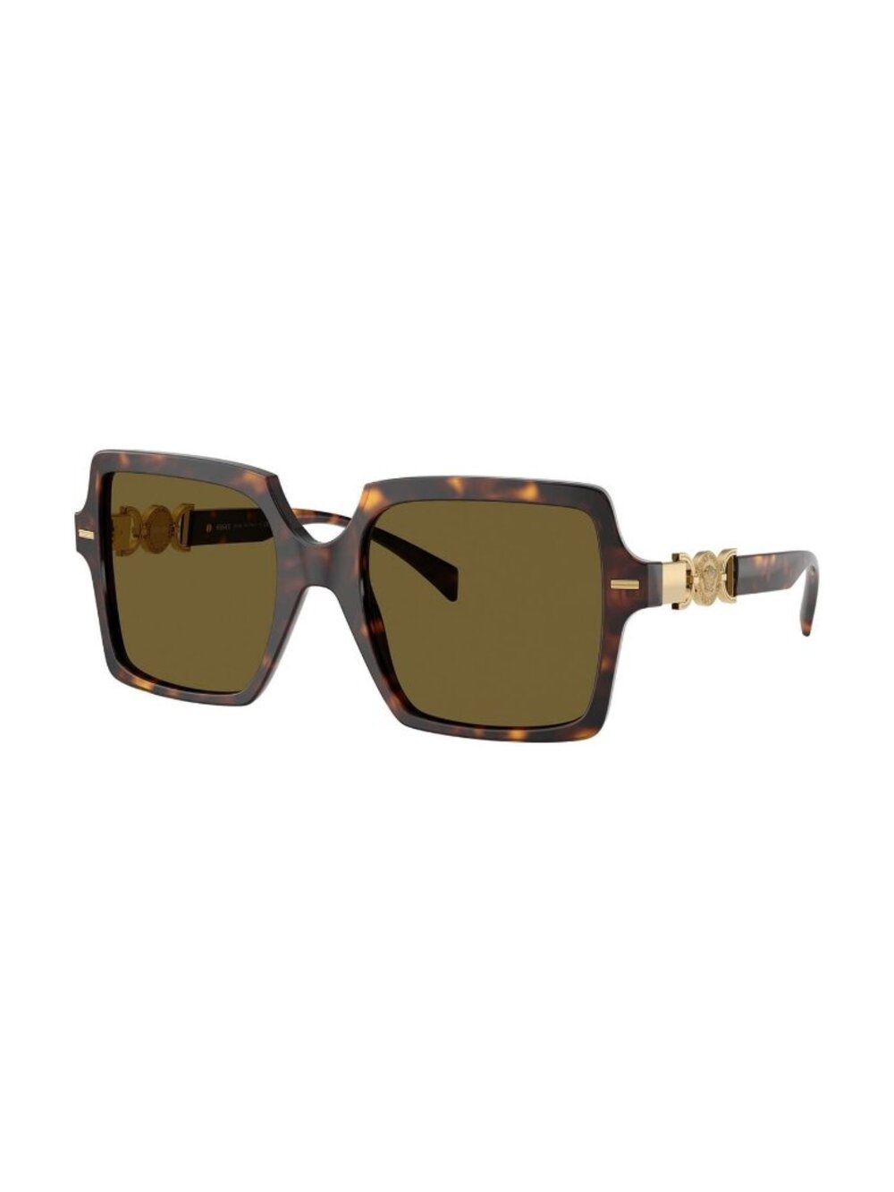 New Authentic Versace Womens Havana Square Acetate Sunglasses